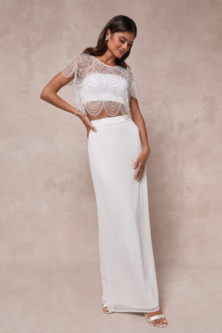 beige embroidered dress Mac Duggal - Beige Bustier Embroidered Floral A-Line Dress main image 0