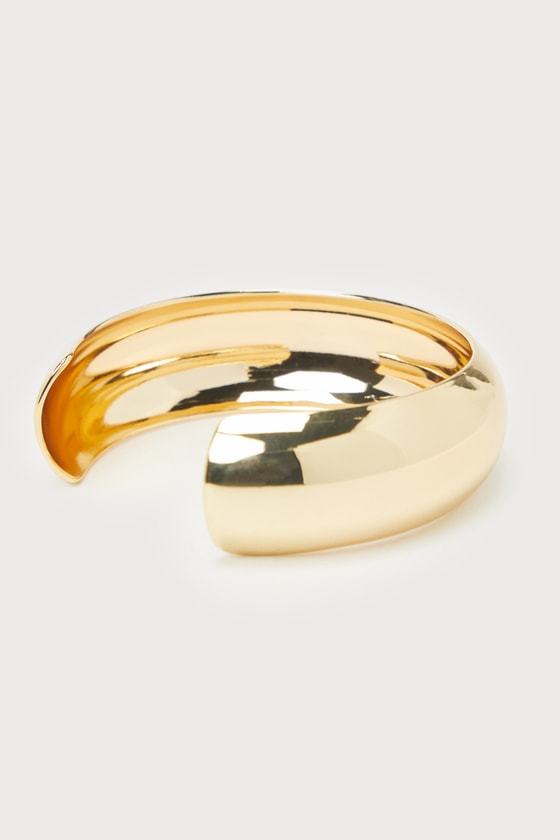 Bold Shine Gold Chunky Bangle Bracelet 2