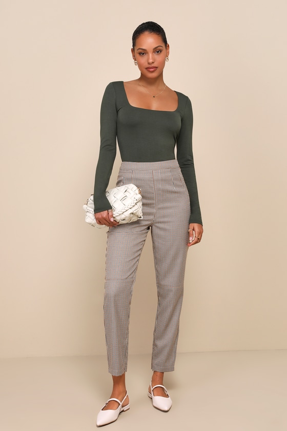 Simple Cutie Green Square Neck Long Sleeve Top 3