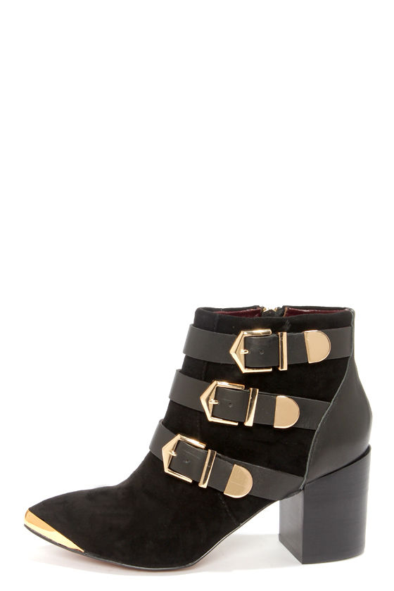 Cute Black Ankle Boots - Suede Boots 