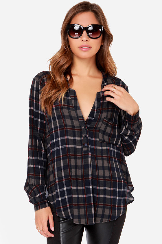 navy blue plaid pants