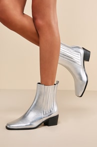Thatcher Silver Ankle Boots