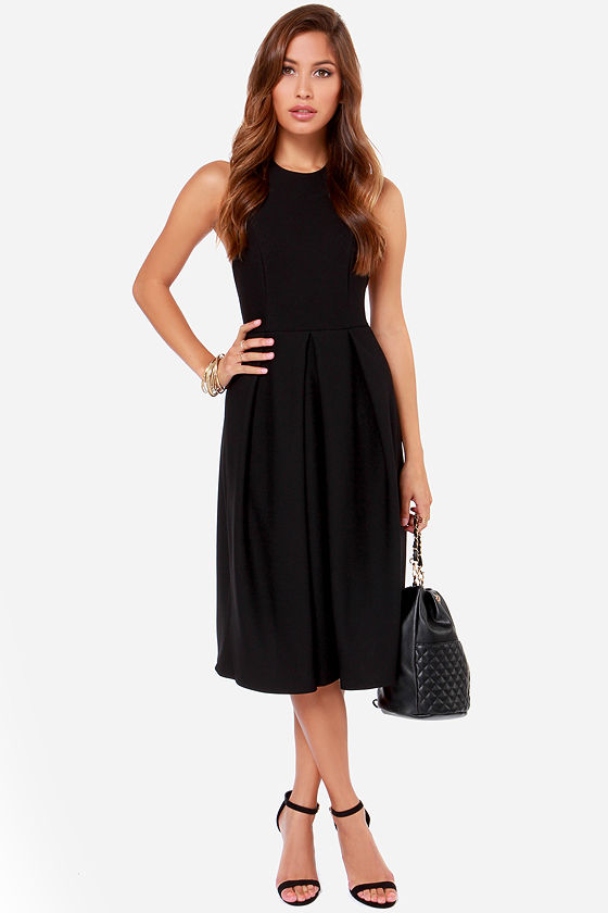 lulus black midi dress