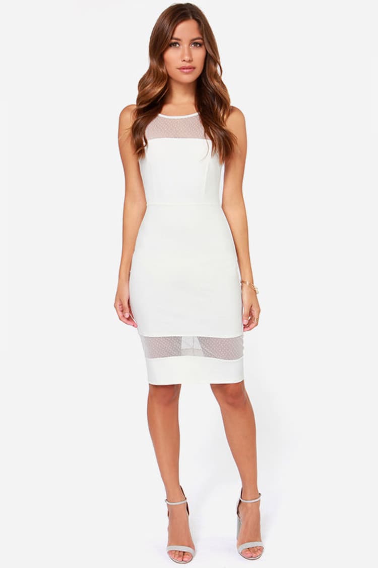 lulus ivory midi dress - Dress - Little White Dress - $42.00 Two piece