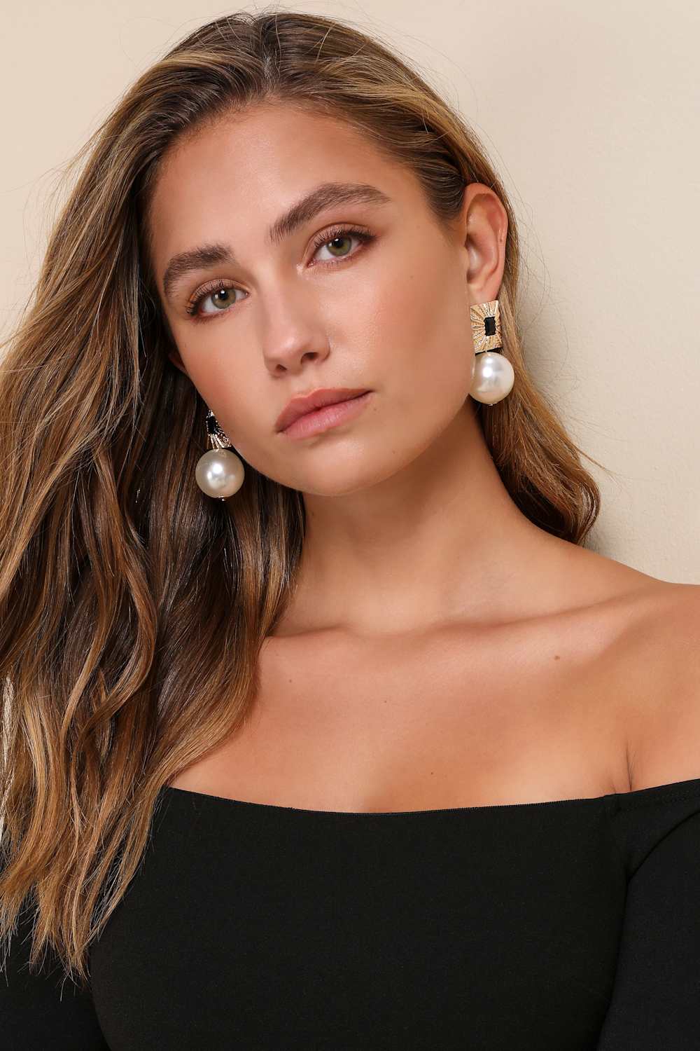 London 14KT Gold Pearl Statement Earrings