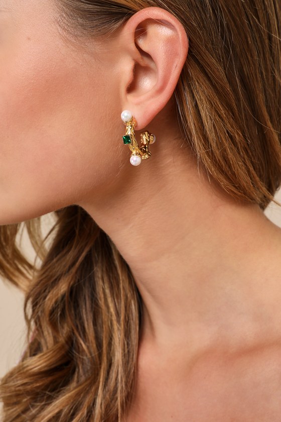 Gold Medium Portofino Statement Hoop