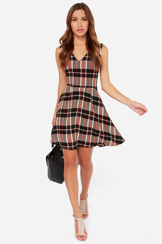 tan skater dress