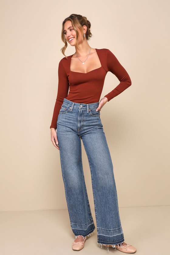 Essentially Flawless Rust Brown Long Sleeve Top 1