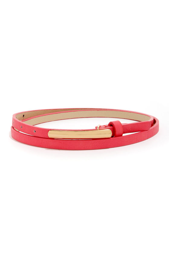 Cute Coral Belt - Skinny Belt - Vegan Leather Belt - $9.00 - Lulus