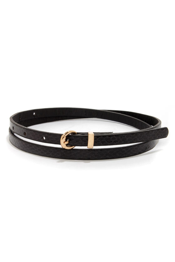 thin black waist belt