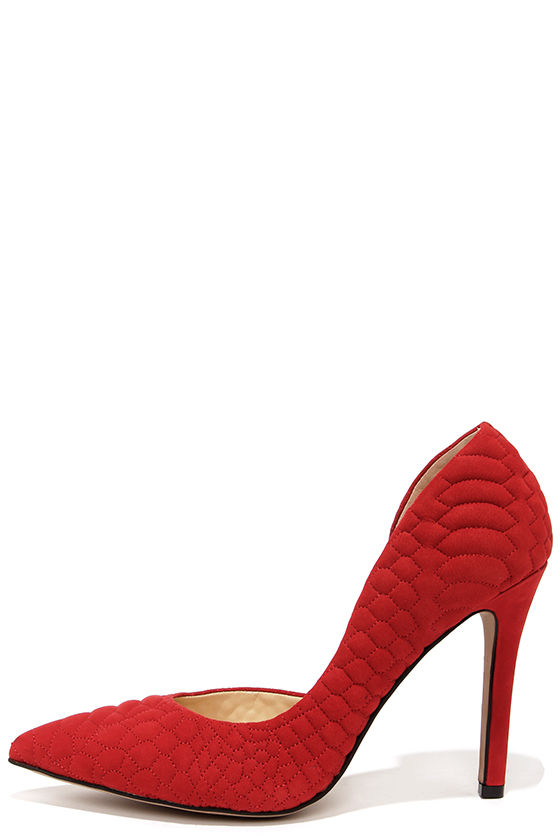 Sexy Red Heels Quilted Heels D'Orsay Pumps 89.00 Lulus