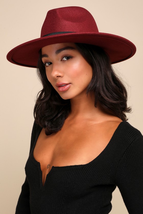 Drop the Mic Burgundy Fedora Hat 1
