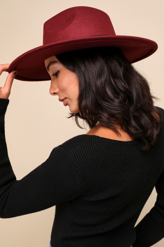 Drop the Mic Burgundy Fedora Hat 5