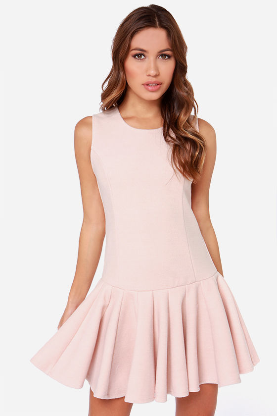 pink drop waist dress