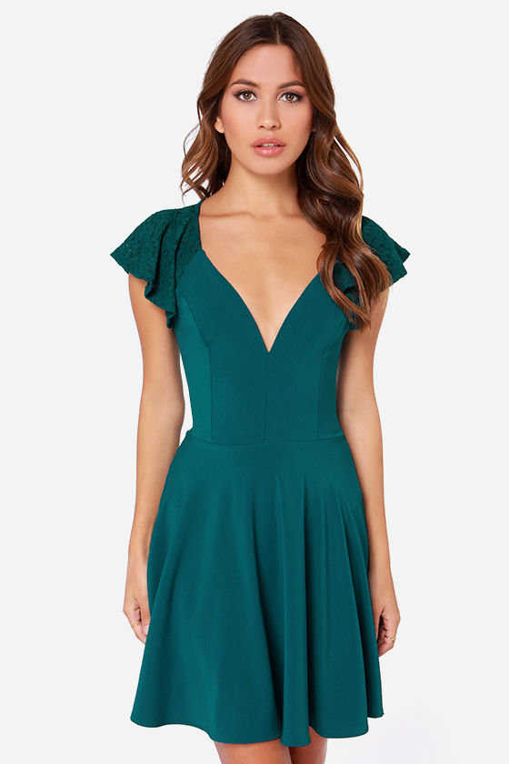 Teal Blue Dress - Short Sleeve Dress - $45.00 - Lulus
