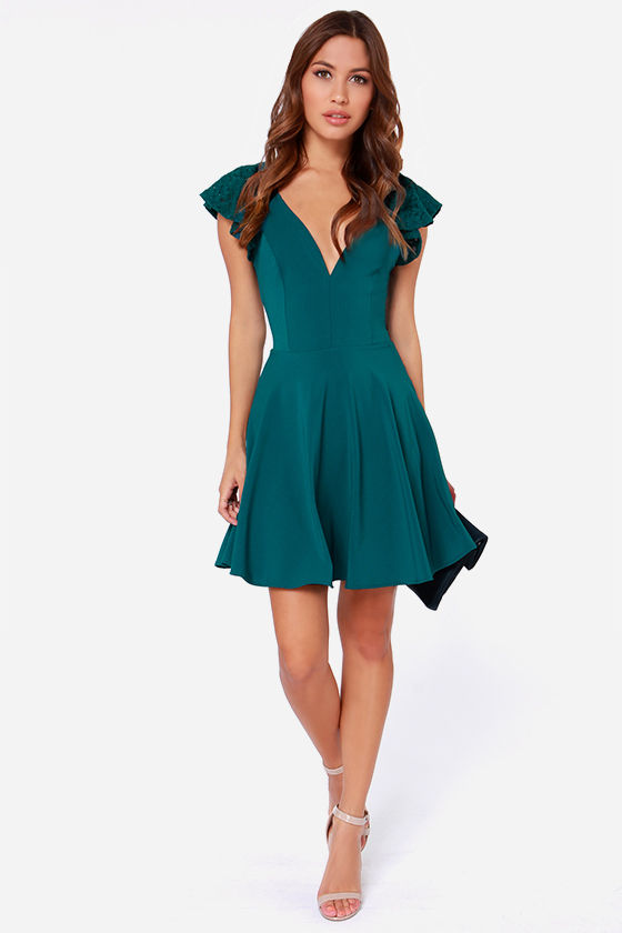 Teal Blue Dress - Short Sleeve Dress - $45.00 - Lulus