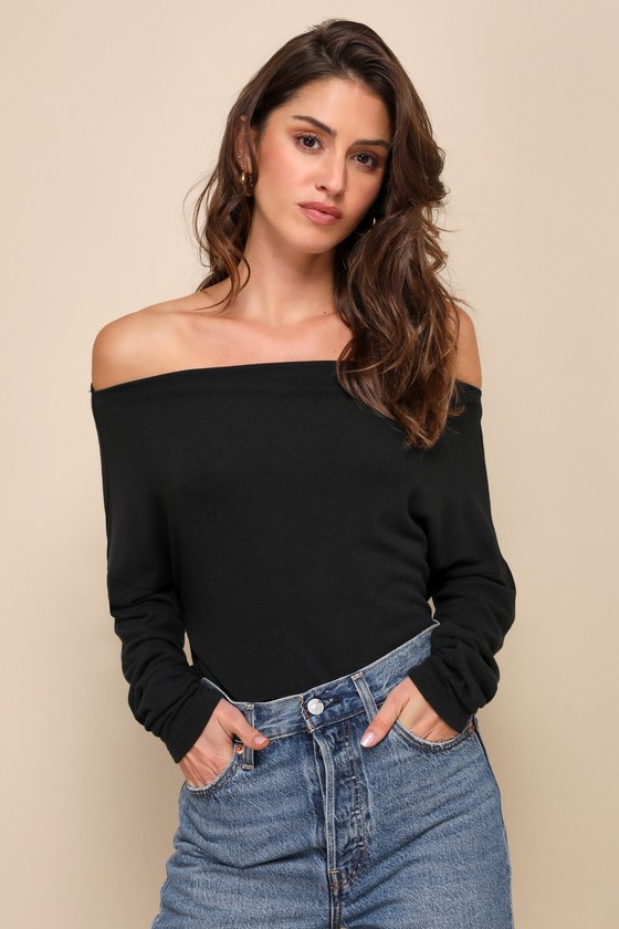 Black OTS Top - Long Sleeve Top - OTS Long Sleeve Shirt - Lulus