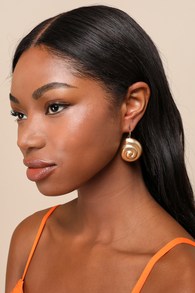 Saved by the Shell Gold Shell Statement Earrings