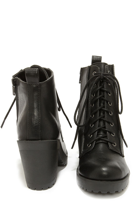 black chunky heel ankle boot