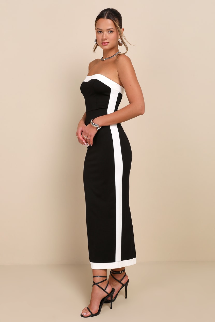 color block black dress Janet Black Color-Block Structured Sleeve Maxi Dress – Lea Clothing Co