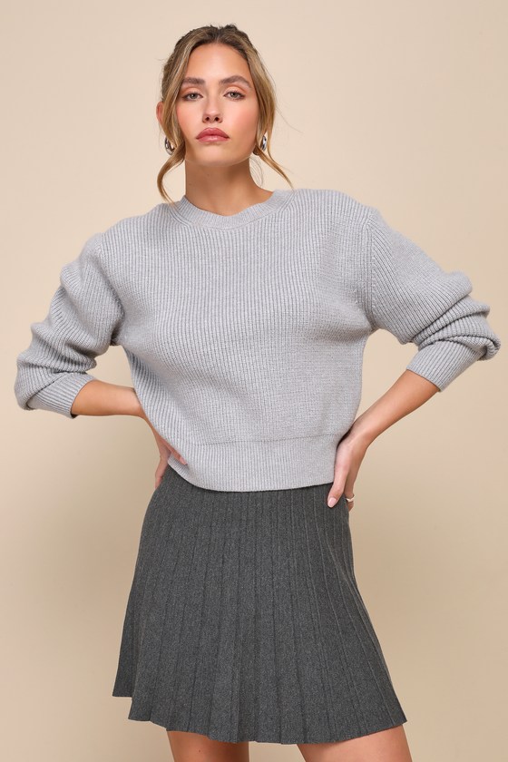 Heather Grey Sweater - Crew Neck Sweater - Pullover Sweater - Lulus
