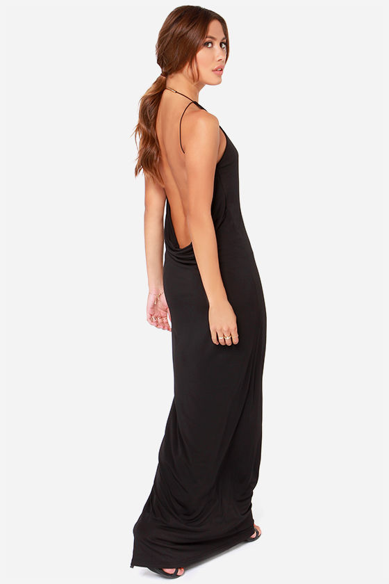 sexy backless maxi dress