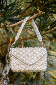 Luminous Charm Ivory Pearl Beaded Handbag