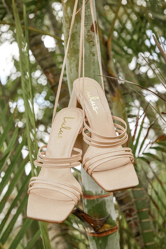 Gianna Strappy Heeled Sandals In Nude | Larena Fashion | SilkFred US