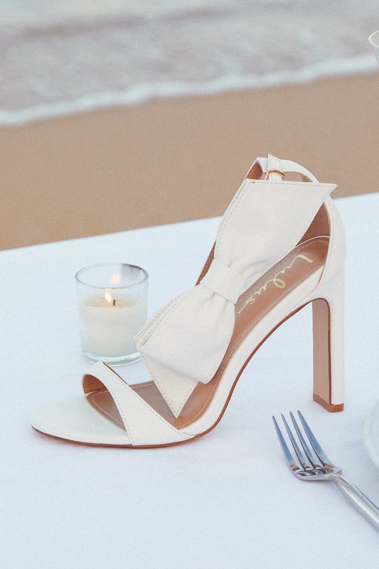 White Ellayna Bone Lace-Up High Heel Sandals | Womens | 11 (Available in 8.5, 10) | Lulus | High Heels