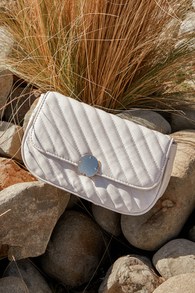 Luxe Inspiration Ivory Quilted Crossbody Bag