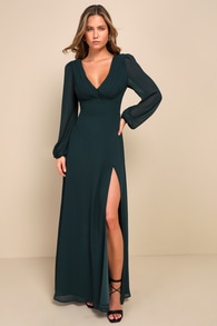 Marvelous Affair Emerald Green Pleated Lace-Up Maxi Dress