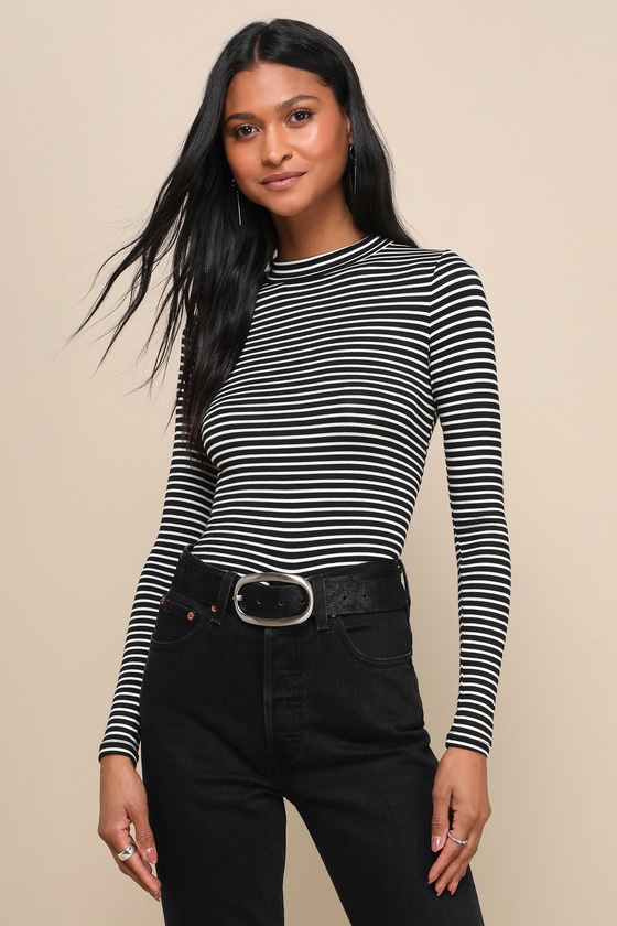 Anything is Posh-ible Black Striped Top 1