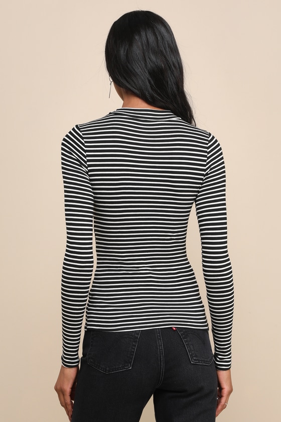 Anything is Posh-ible Black Striped Top 7