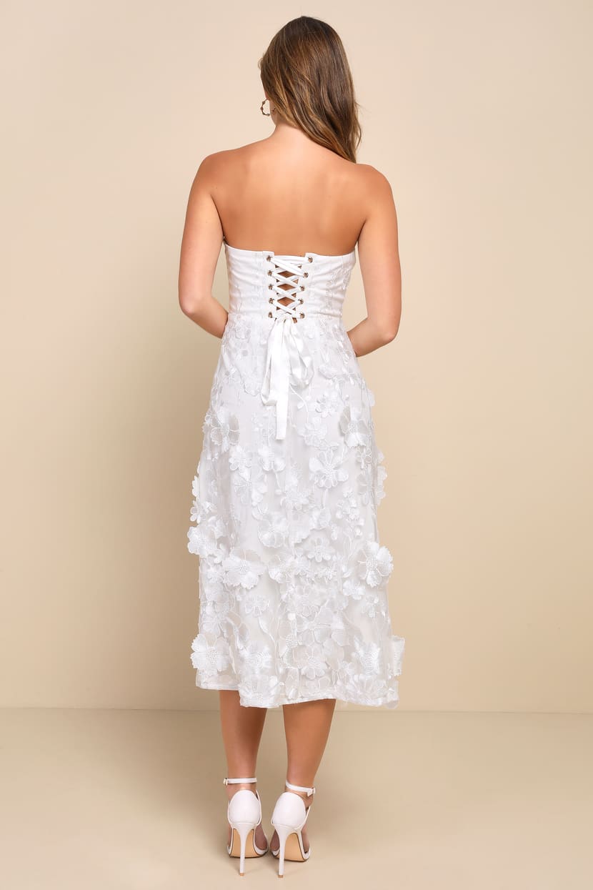 knee length dresses for ladies Fleur of Dreams Floral Lace Applique Maxi Dress