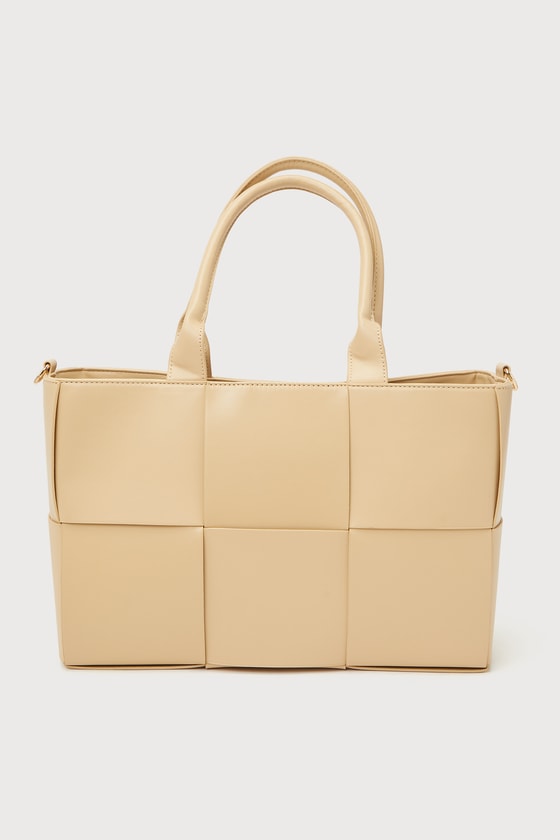 Unisex Light Wide Tote Bag- Beige