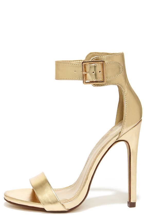 Sexy Gold Heels Single Sole Heels Ankle Strap Heels 27.00 Lulus