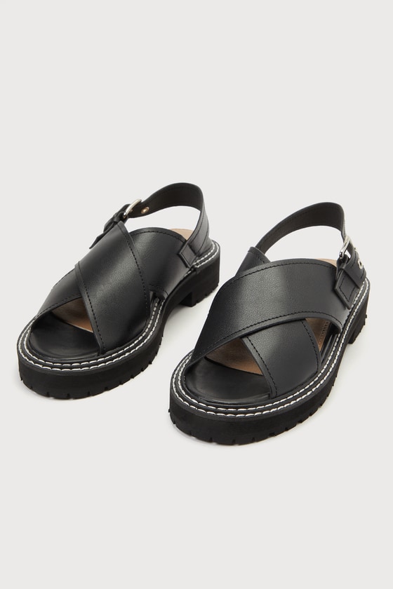 Grazia Black Chunky Platform Sandals 1