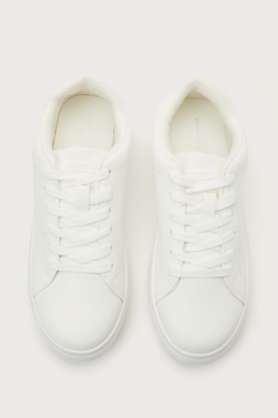 Jeena White Paris Lace-Up Sneakers 3