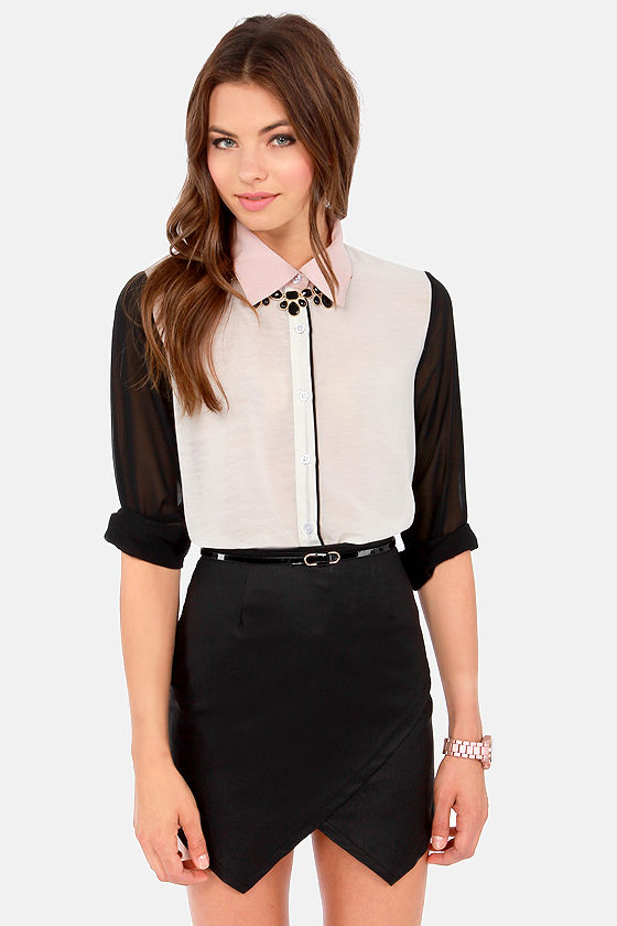 black envelope skirt
