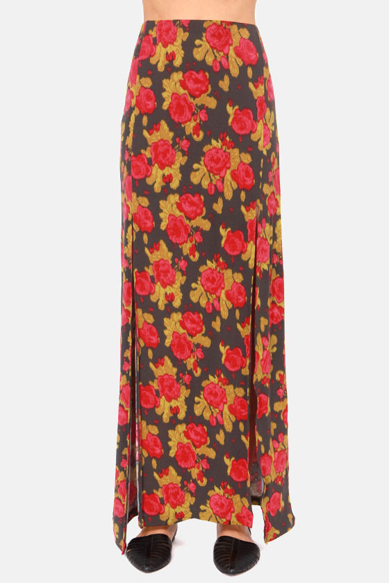 Obey Love Scene Skirt - Floral Print Skirt - Maxi Skirt - $49.00