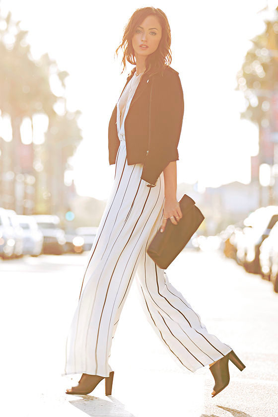 Faithfull the Brand Shutterbabe Ivory Striped Jumpsuit 2