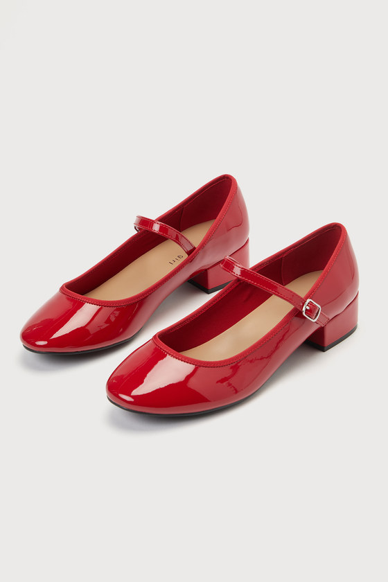 Tutu Red Patent Low Heel Mary Janes 1