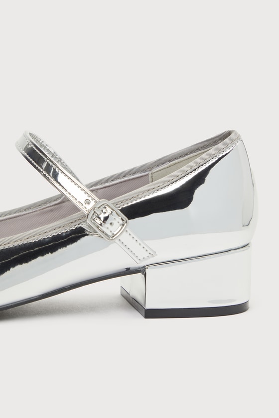 Shop Madden Girl Tutu Silver Patent Low Heel Mary Janes