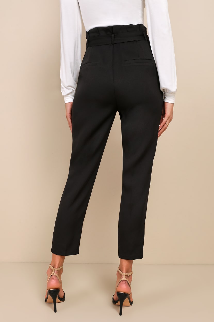 high waist paperbag skinny dress pants High Waist Paperbag Skinny Dress Pants main image 0