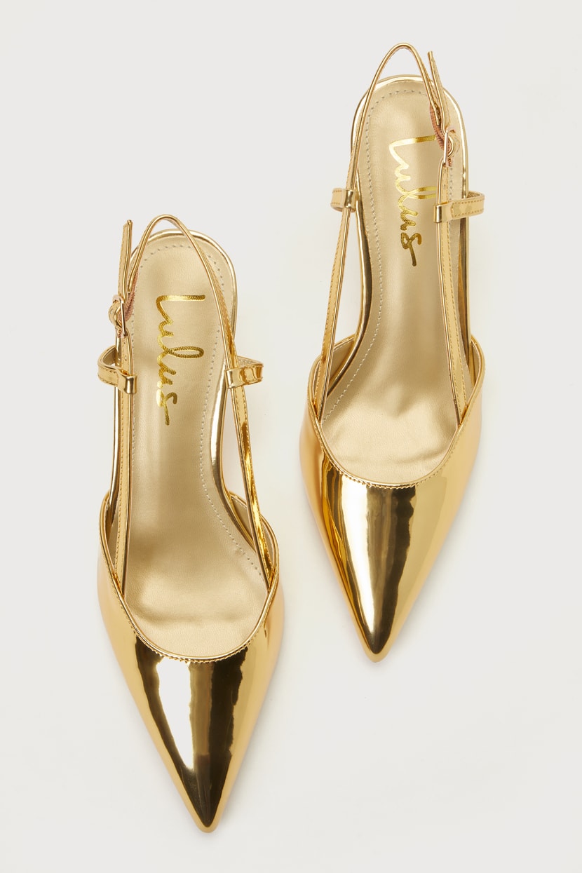 gold slingback dress shoes L'AGENCE Gracelynn Beaded Fringe Dress In Antique Gold Beaded Fringe main image 0