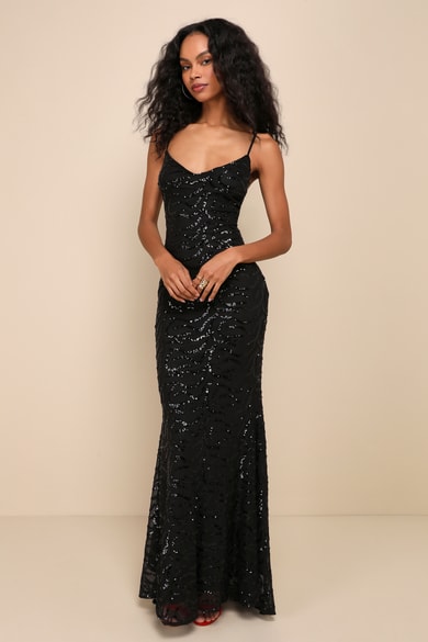 slim fit dress slacks Navy Blue Sequin Long Prom Dresses With Slits Open Back Graduation Dre –  PreppyDress