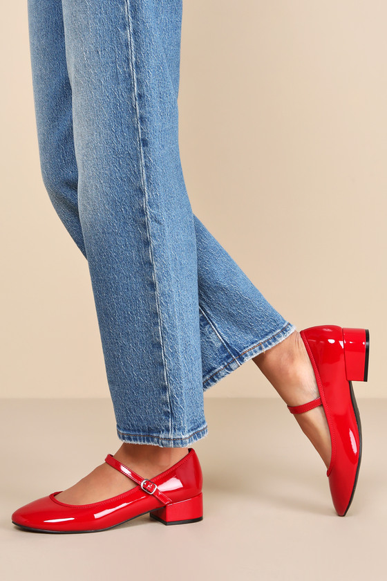Tutu Red Patent Low Heel Mary Janes 1