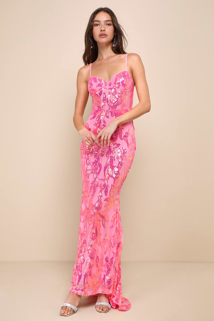 strapless open back dress Breeze of Pink Maxi Dress Pink main image 0