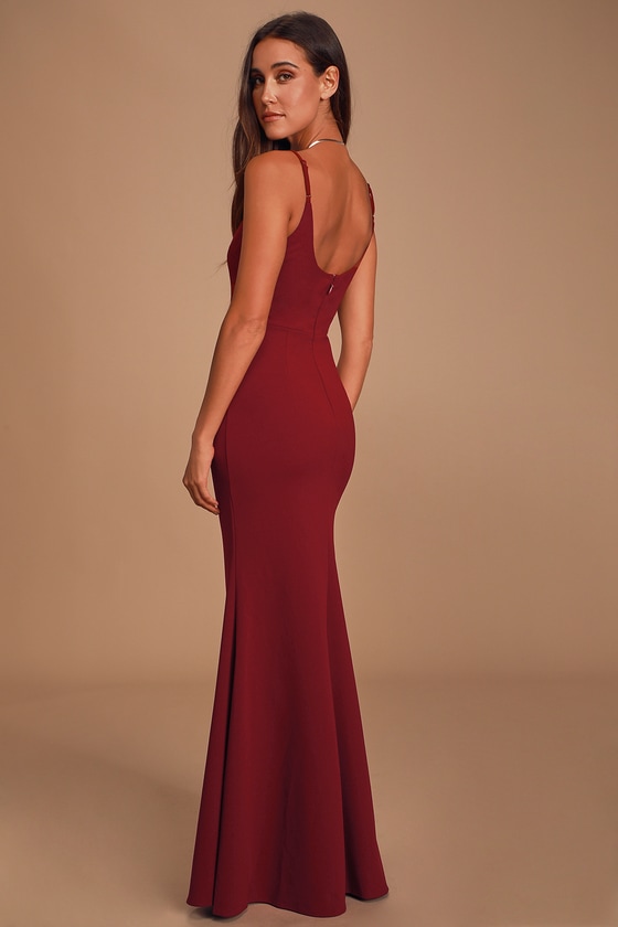 Infinite Glory Wine Red Maxi Dress 3