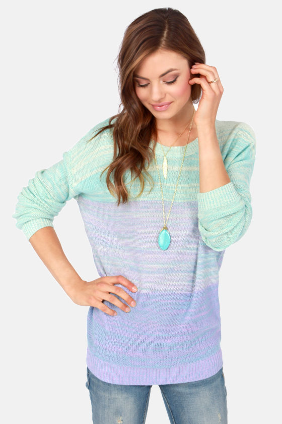 Mineral Washed Side Slit Oversized Sweater in Lavender main image 1